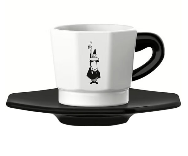 Набор чашек с блюдцем Bialetti Black and White 4 шт 75 мл фото