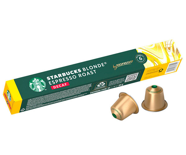 Кофе в капсулах Starbucks Nespresso Decaf Blonde Espresso Roast 10 шт