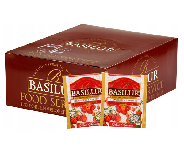 Фруктовый чай Basilur Клубника и малина в саше 100х1,8 г фото
