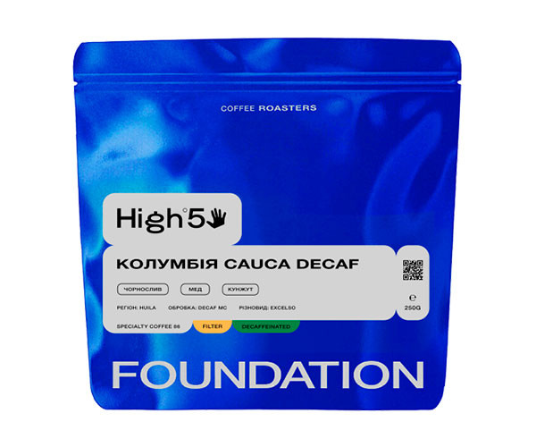 Кофе High5 Colombia Cauca Decaf filter в зернах 250 г