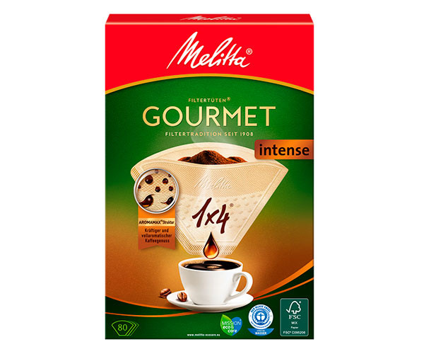 Фильтр-пакет для кофе Melitta Gourmet Intense 1*4 бумажный бежевый 80 шт