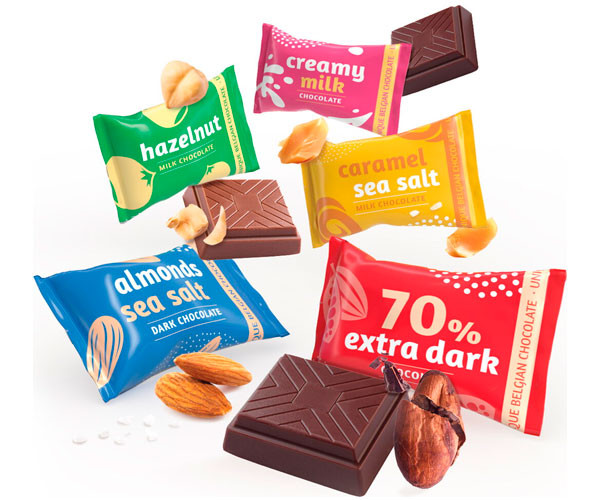 Конфеты Cachet Minis Mix Gold из молочного и черного шоколада 1 кг фото