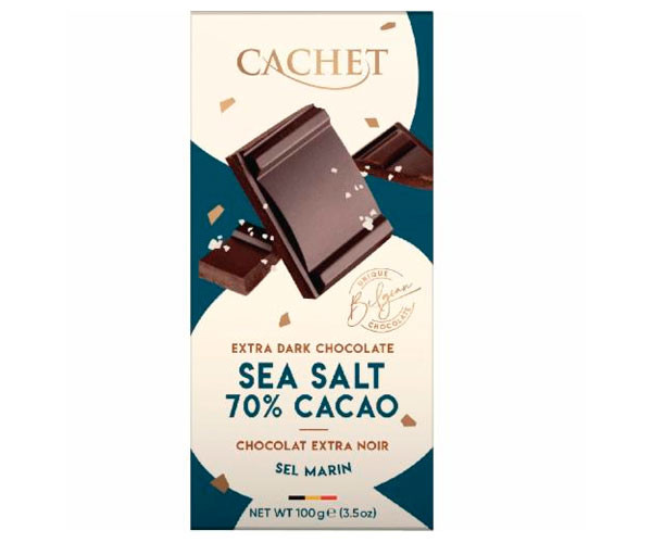 Экстра черный шоколад Cachet 70% Морская соль 100 г