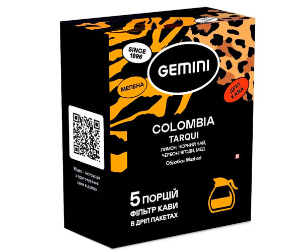 Дрип-кофе Gemini Colombia Tarqui filter 5 шт