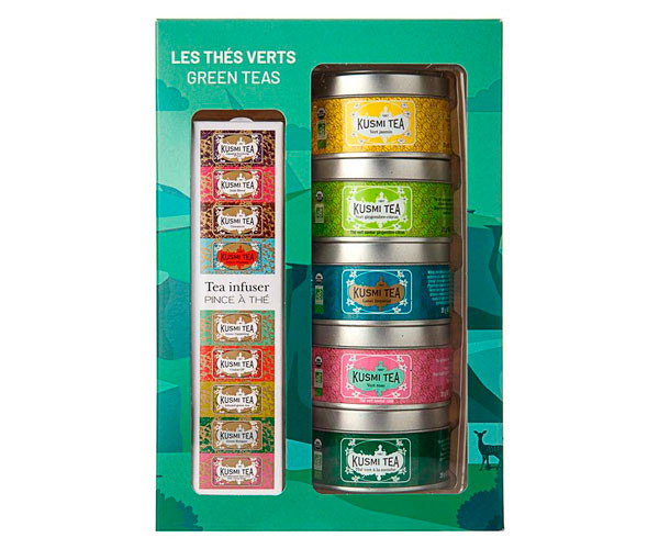 Набор органического зеленого чая Kusmi Tea с ситечком 5х20 г