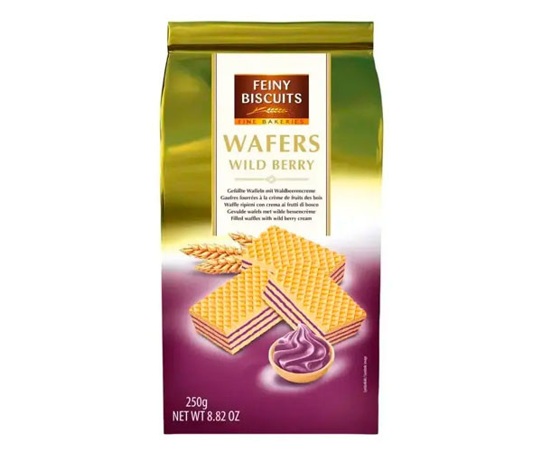 Вафли Feiny Biscuits с начинкой из лесных ягод 250 г