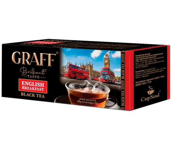 Черный чай Graff English Breakfast в пакетиках 25х2 г