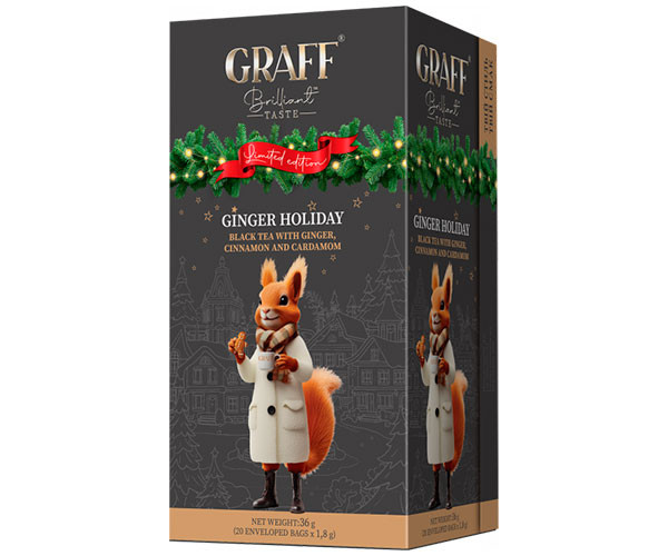 Черный чай Graff Ginger holiday в саше 20х1,8 г