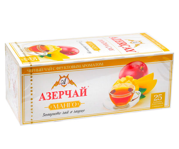 Черный чай Azercay Манго в пакетиках 25х1,8 г