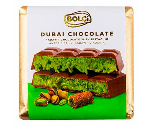 Молочный шоколад Bolci Дубайский c фисташками брикет 100 г