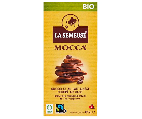 Молочный шоколад La Semeuse Milk chocolate bar with coffee filling BIO 85 г