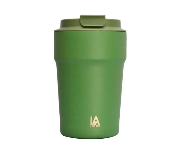 Термокружка Line Art Rhodes вакуумная оливковая 380 мл