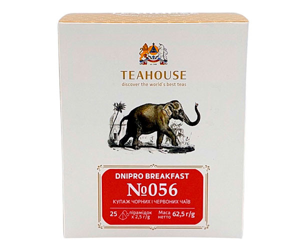 Купаж черного и красного чая Teahouse №056 Dnipro Breakfast в пирамидках 25х2,5 г