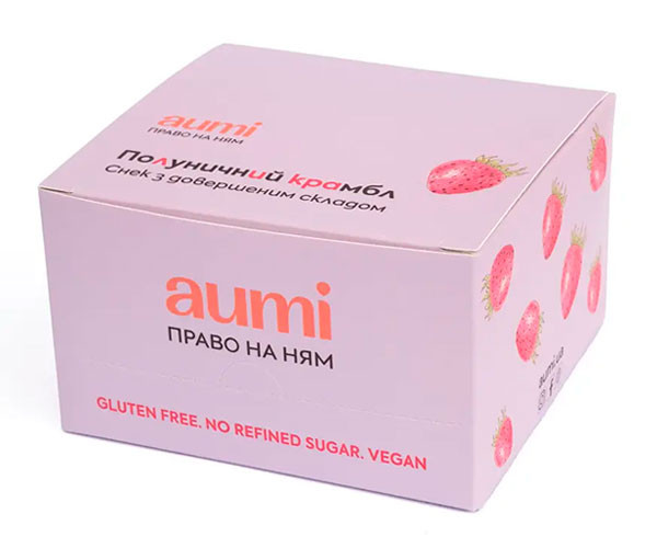 Крамбл Aumi Клубничный с бананом 12х35 г
