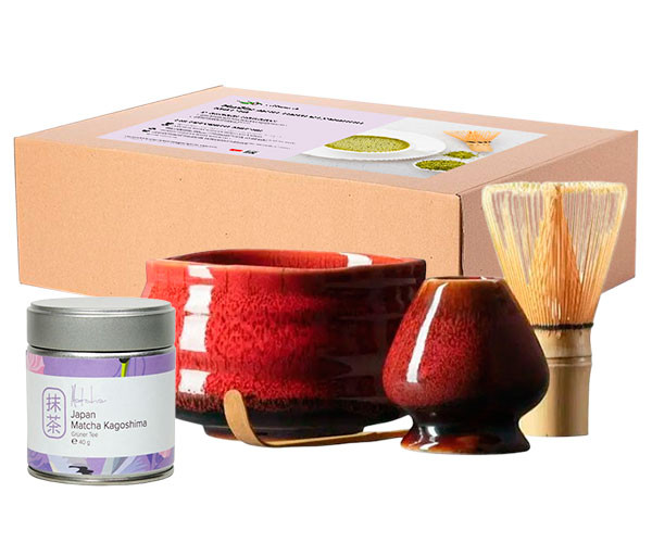 Набор для приготовления матча Kagoshima красный