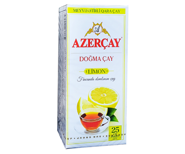 Черный чай Azercay Лимон в пакетиках 25х1,8 г
