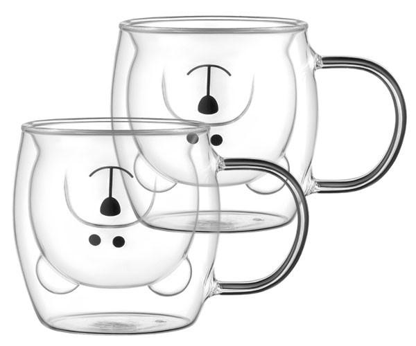 Набор чашек с ручками и двойными стенками Ardesto Animals AR2625BHA 2 шт 250 мл