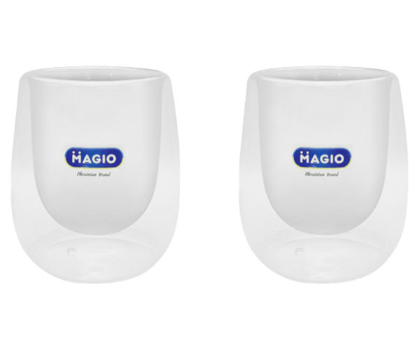 Набор стаканов с двойными стенками MAGIO MG-1295 2 шт 250 мл