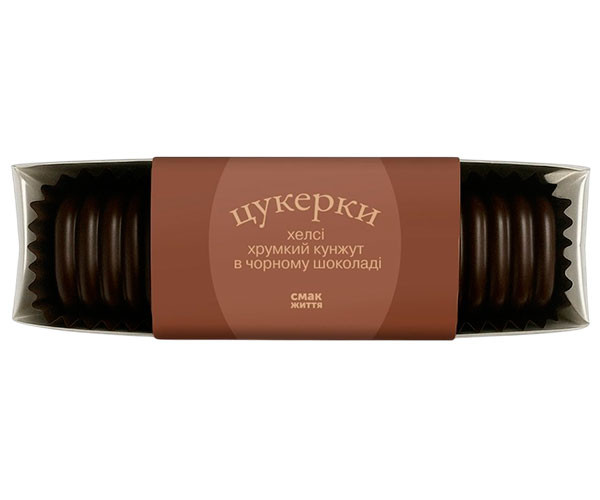 Конфеты Смак Життя хрустящий кунжут в черном шоколаде 3 шт