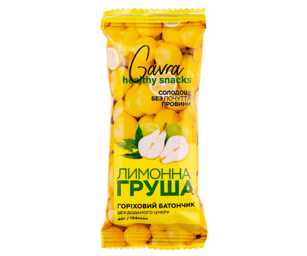 Батончик Gavra Лимонная груша 40 г