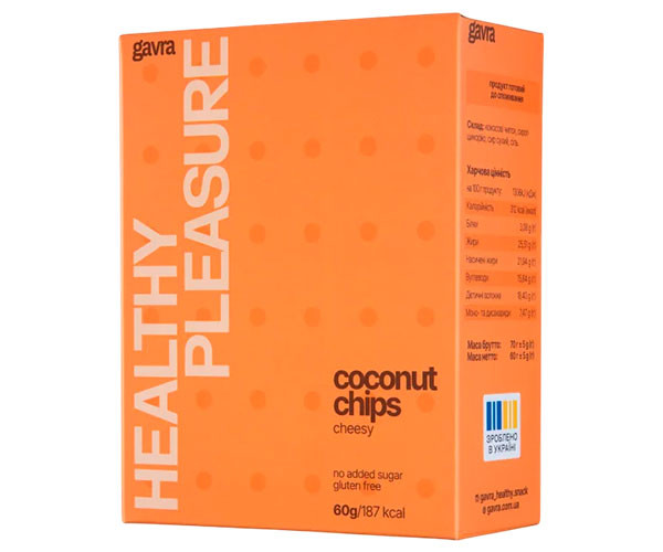 Кокосовые чипсы Gavra Сырные 60 г