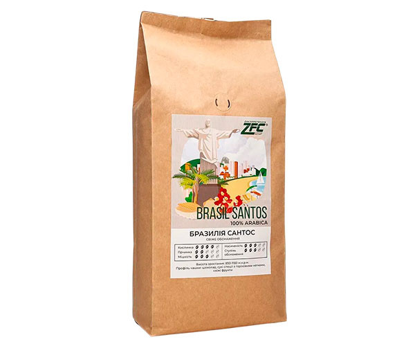Кофе ZFC Brazil Santos в зернах 1 кг