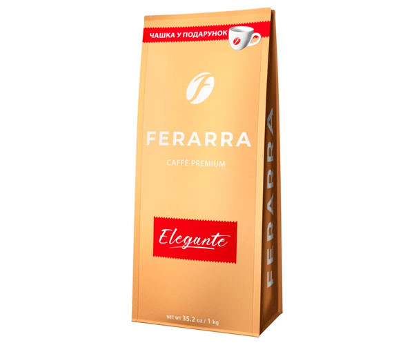 Кофе Ferarra Elegante в зернах 1 кг + чашка