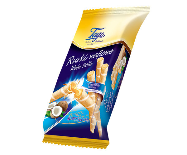 Вафельные трубочки Tago с кокосовым кремом 150 г