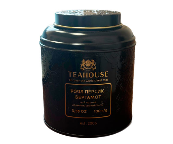 Черный чай Teahouse №521 Роял Персик-Бергамот ж/б 100 г