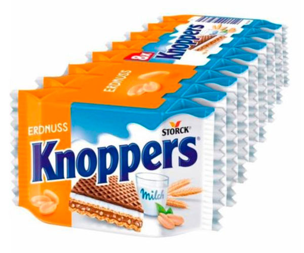 Вафли Knoppers Peanuts 8 шт 200 г