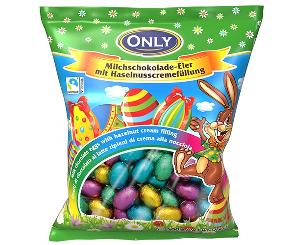 Шоколадные яйца Only с лесным орехом маленькие 500 г - фото-1