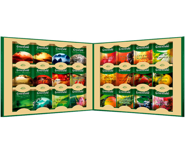 Набор чая Greenfield Premium tea Collection в пакетиках 24 вида 96 шт - фото-2