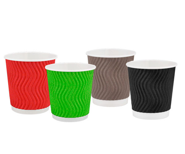 Стакан бумажный гофра рифленый 110 мл - 25 шт
