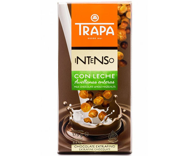 Молочный шоколад Trapa Intenso с цельным фундуком 175 г - фото-1
