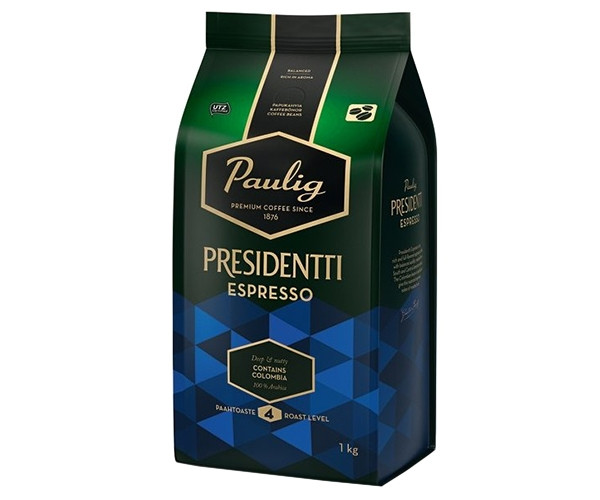 Кофе Paulig Presidentti Espresso в зернах 1 кг - фото-1