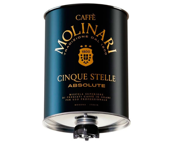 Кофе Caffe Molinari Cinque Stelle Arabica 100% ж/б в зернах 3 кг