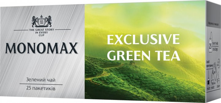 Зеленый чай Мономах Exclusive Green Tea в пакетиках 25 шт фото