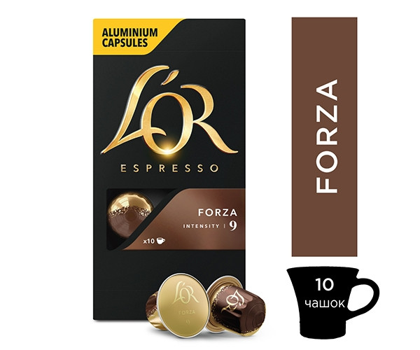 Кофе в капсулах L'OR Espresso Forza Nespresso - 10 шт - фото-2