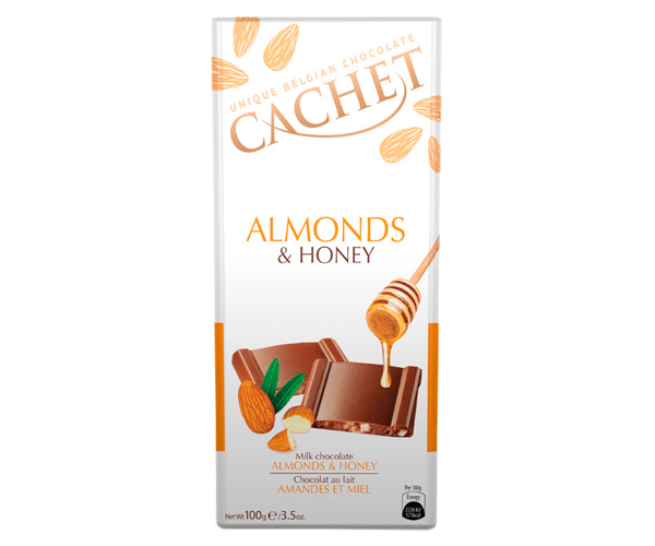 Молочный шоколад Cachet Миндаль и Мёд 100 г - фото-1