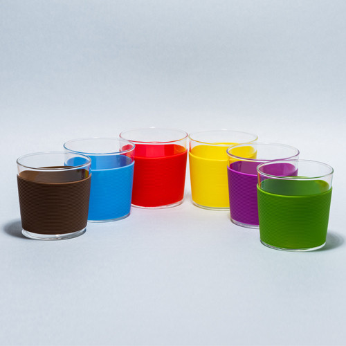 Набор стеклянных стаканов с силиконовыми накладками 250 мл - фото-2