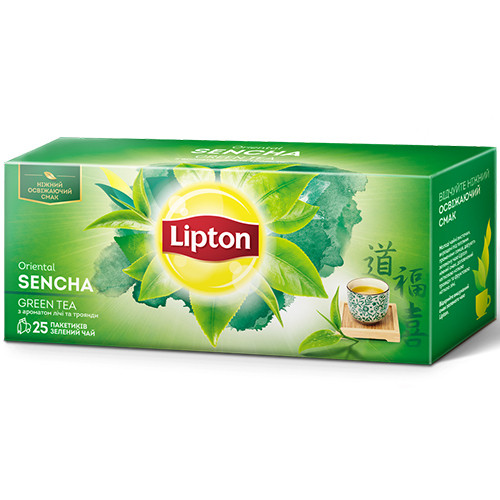 Зеленый чай Lipton Green Oriental Sencha в пакетиках 25 шт - фото-1