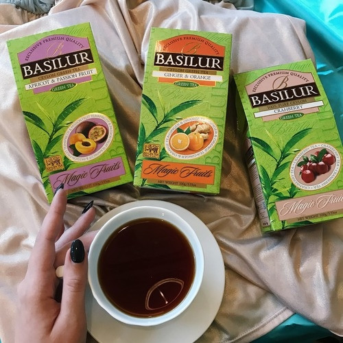 Зеленый чай Basilur Абрикос и Маракуйя картон 100 г - фото-3