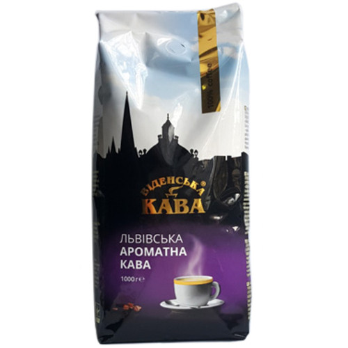 Кофе Віденська кава Львівська ароматна в зернах 1 кг - фото-1