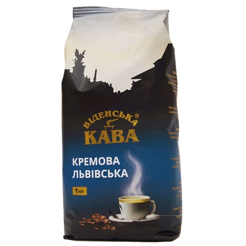 Кофе Віденська кава Львівська Кремова в зернах 1 кг - фото-1