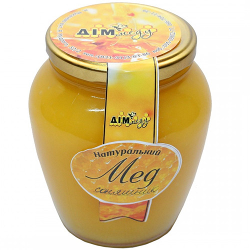 Мёд Дім меду Подсолнечный в стекле 700 г - фото-1