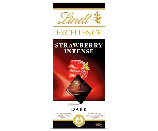 Черный шоколад Lindt EXCELLENCE Strawberry Intense Клубника 100 г - фото-1