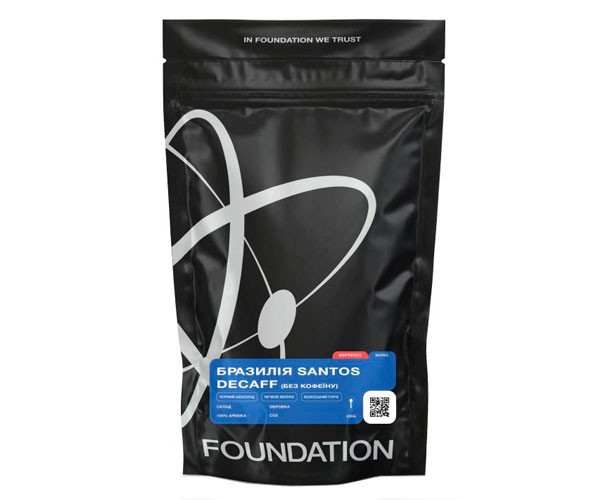 Кофе без кофеина Foundation Brasil Santos Decaff в зернах 250 г