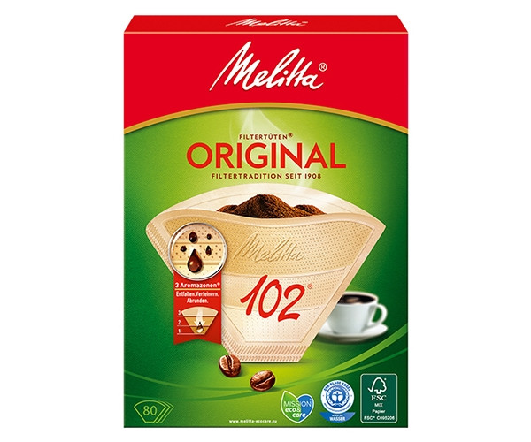 Фильтр-пакет для кофе Melitta Aroma Zones 102 бумажный бежевый 80 шт - фото-1