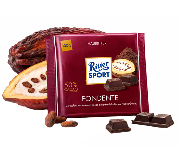 Черный шоколад Ritter Sport горько-сладкий 50% какао 100 г - фото-1