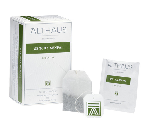 Зеленый чай Althaus Sencha Senpai в пакетиках 20 шт - фото-2
